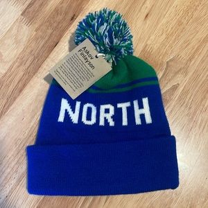 NWT Askov Finlayson blue green Pom Pom hat